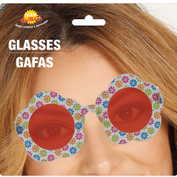 Gafas de Flores Hippie para Adulto - Accesorio Retro Colorido