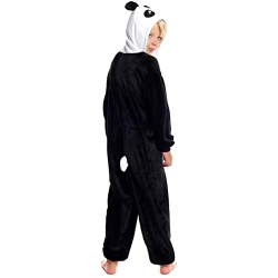 Pijama Disfraz de Oso Panda para Niños - Enterizo de Felpa Suave 100% Poliéster