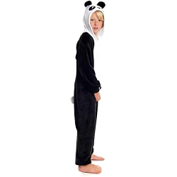 Pijama Disfraz de Oso Panda para Niños - Enterizo de Felpa Suave 100% Poliéster