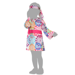 Disfraz Hippie para Bebé - Vestido Colorido y Cinta para la Cabeza Incluidos