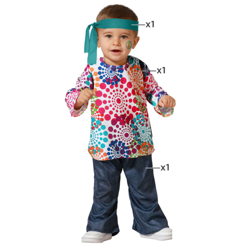 Disfraz Hippie Multicolor para Bebé Niño - Alegre y Cómodo