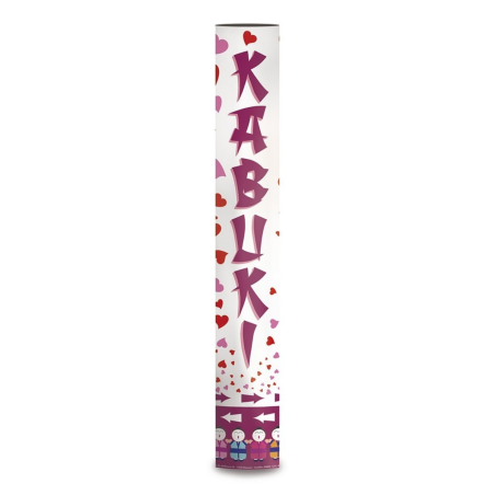 Cañón de Confetti Corazones 35 cm - Rojo/Rosa para Fiestas y Celebraciones