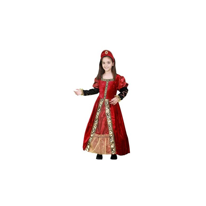 Disfraz de Princesa Roja Medieval para niña